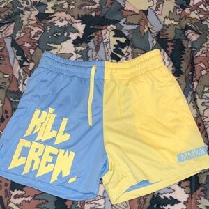 Kill Crew Sky Blue and Lemon Yellow Shorts